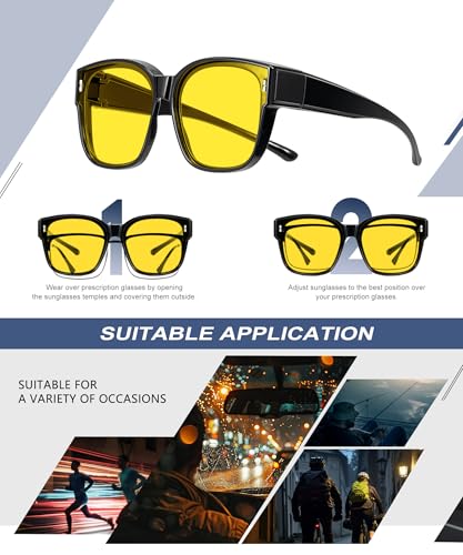 Image of KALIYADI Fit-Over-Glasses Polarized Sunglasses-for-Men Wrap-Around-Sunglasses: Mens Polarized Sunglasses UV400 Protection