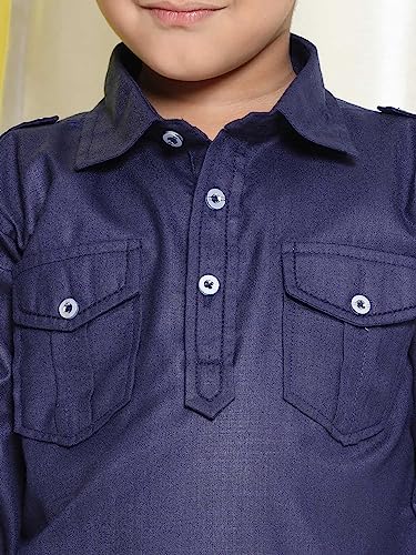 Image of AJ DEZINES Kids Cotton Full Sleeve Solid Black Pathani Suit Set for Boys - Ethnic Wear | Traditional | Festival Wear for boys - Regular Fit