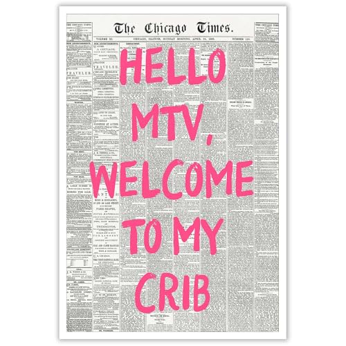 Retro Hello Mtv Welcome To My Crib Posters Pink Font