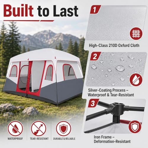 Carpa para camping familiar 8-12 personas impermeable miniatura 6