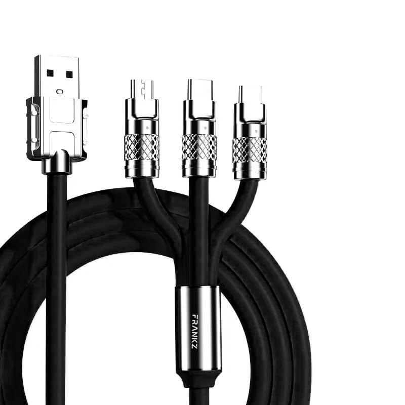 Frankz Super fast 3 in 1 Charging Cable - 6 Amphere -120 Watts - Black