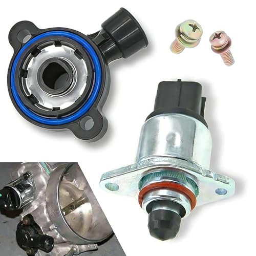 KoiLuvGo 2PCS Car Idle Control Valve Sensor Idle Air Control Valve IAC + Throttle Position Sensor TPS Compatible with GM Buick Cadillac Chevrolet Pontiac