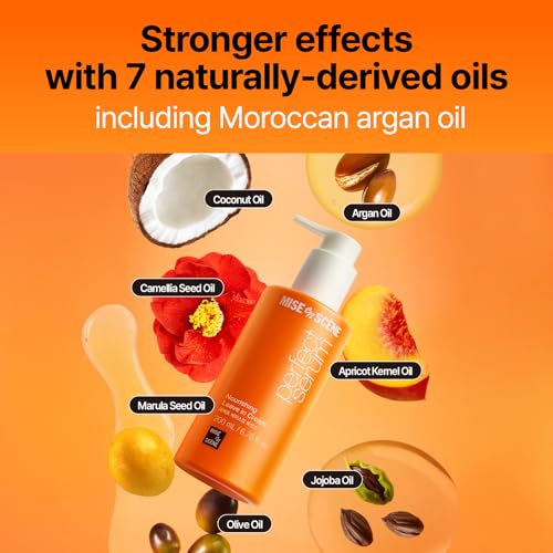 Image of Mise En Scene Perfect Base Up Essence - Leaved In Conditioner for Heat Protectant, for Frizzy & Dry | Lightweight Cream Texture | Fast Absorbing | Smooths, Shine | Korean Hair Care (6.76 Fl. Oz.)
