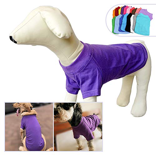 Lovelonglong 2019 Pet Clothing Dog Costumes Dachshund Clothes Blank T-Shirt Tee Shirts For Dachshund Dogs,Corgi 100% Cotton Purple D-M #TOP6