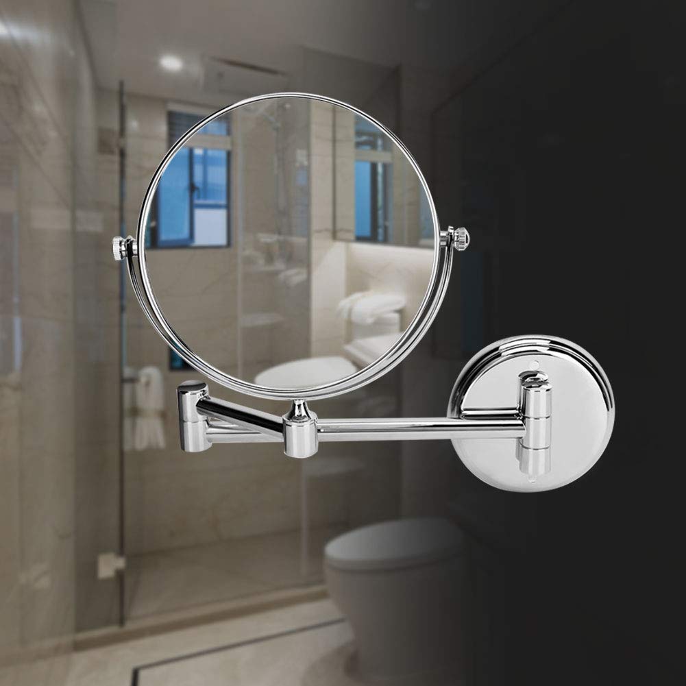 Miroir cosmétique pliable mural 6 pouces avec grossissement 3X double face