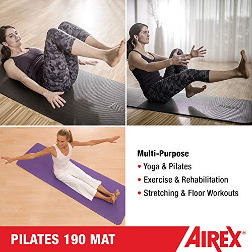 AIREX Exercise Mat Pilates 190 for Yoga, Physical Therapy