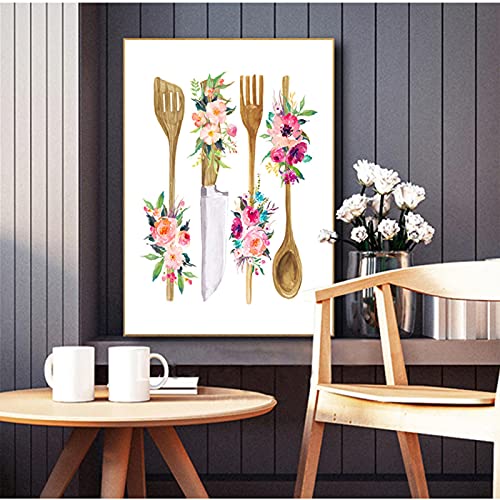 Utensilio de madera lienzo dsdsgog cuadro cocina 60x80cm decora paredes vacías sin marco