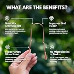 PRIMALS Copper Tongue Scraper - Fresher Breath & Improved Oral Health - Natural Ayurvedic Cleaner for Daily Detox - Rust-Resistant, Eco-Friendly with Travel Cloth Pouch Included (1 Count) - Image 2