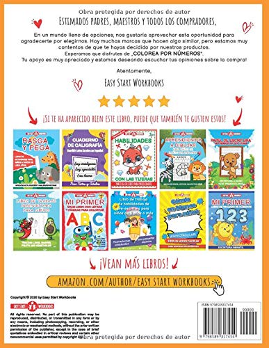 Vista 2 de Colorea por números. Libro de colorear para niños pequeños. (Spanish Edition)