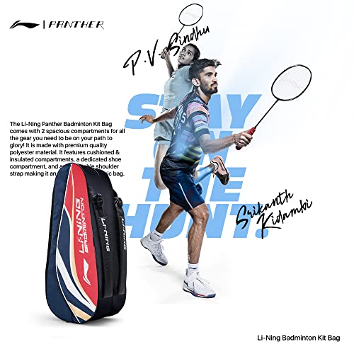 Li-Ning Panther Double Zipper Polyester Badminton Kit Bag | Stash Pocket | Ample Storage | Unisex - Men, Boys, Girls, Women 4 51qTvLkt+RL