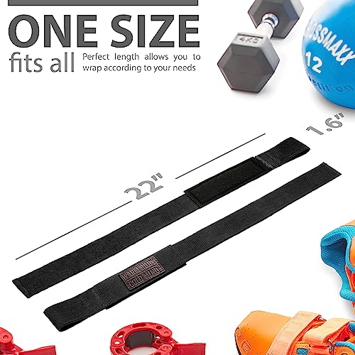 Image of WARM BODY COLD MIND Lasso Lifting Wrist Straps for Cross Training - Rated at 770 lb - Hand Wraps for Olympic Weightlifting, Powerlifting, Weight Lifting, Bodybuilding Strength Deadlift Gym Bar, Cotton