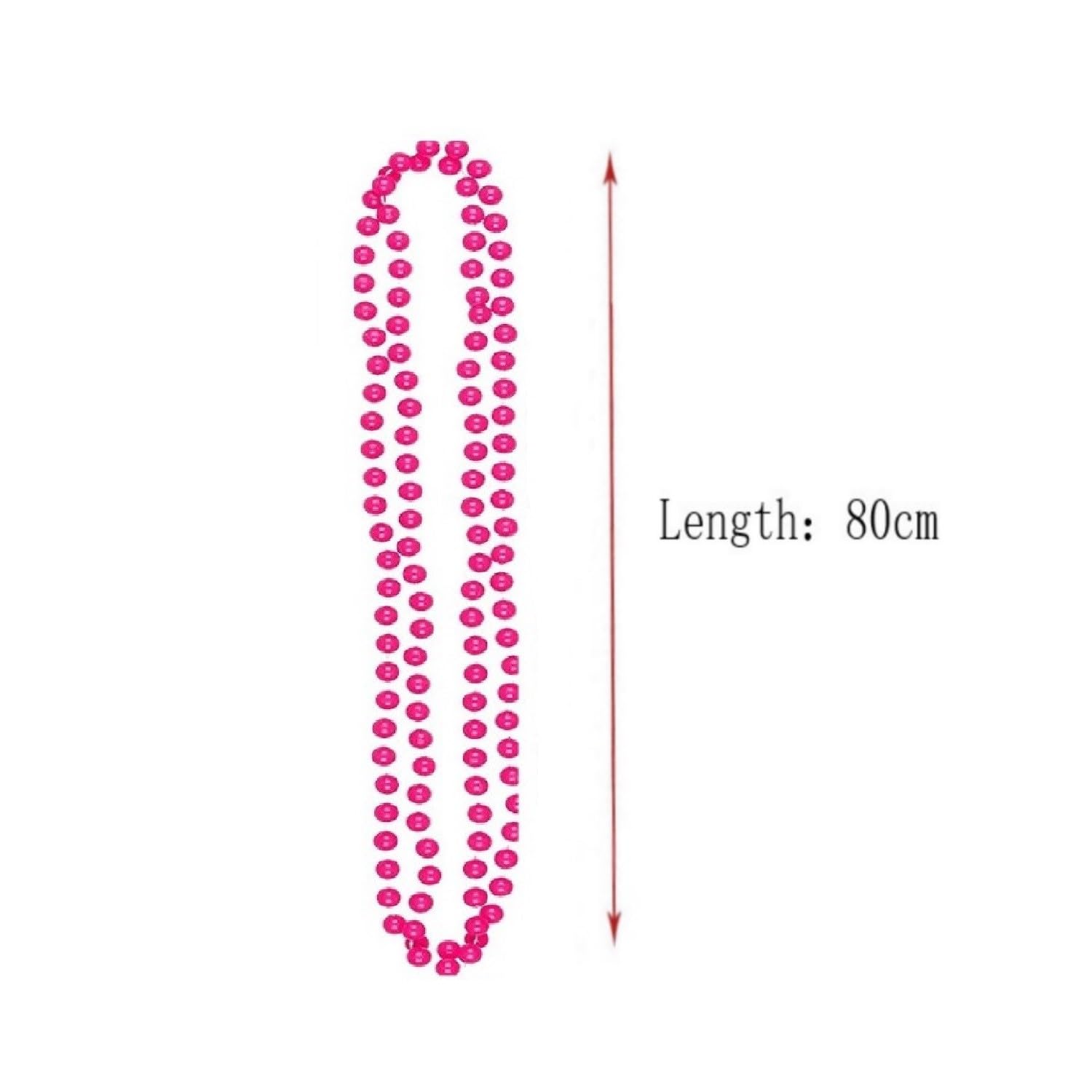 MEISH 10 Pieces Neon Party Necklaces Fluorescent Necklaces Fancy Costumes Jewelry for Masquerade Carnival Party (Rose Red) - Image 2