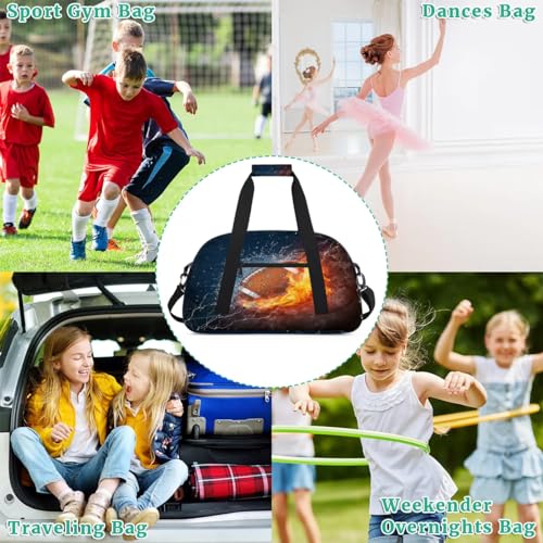 Sinsenma Kids Overnight Duffel Bags American Football Travel Sports Gym Bags For Boy Weekender Sleepover Bags Collapsible Gymnastics Dance Bags Waterproof Carry On Tote Bag Work Out Bag thumb #1