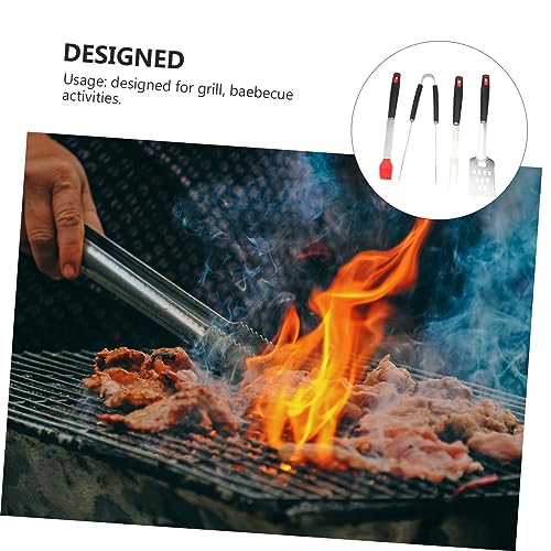 Set de 4 utensilios de acero inoxidable para parrilla miniatura 5
