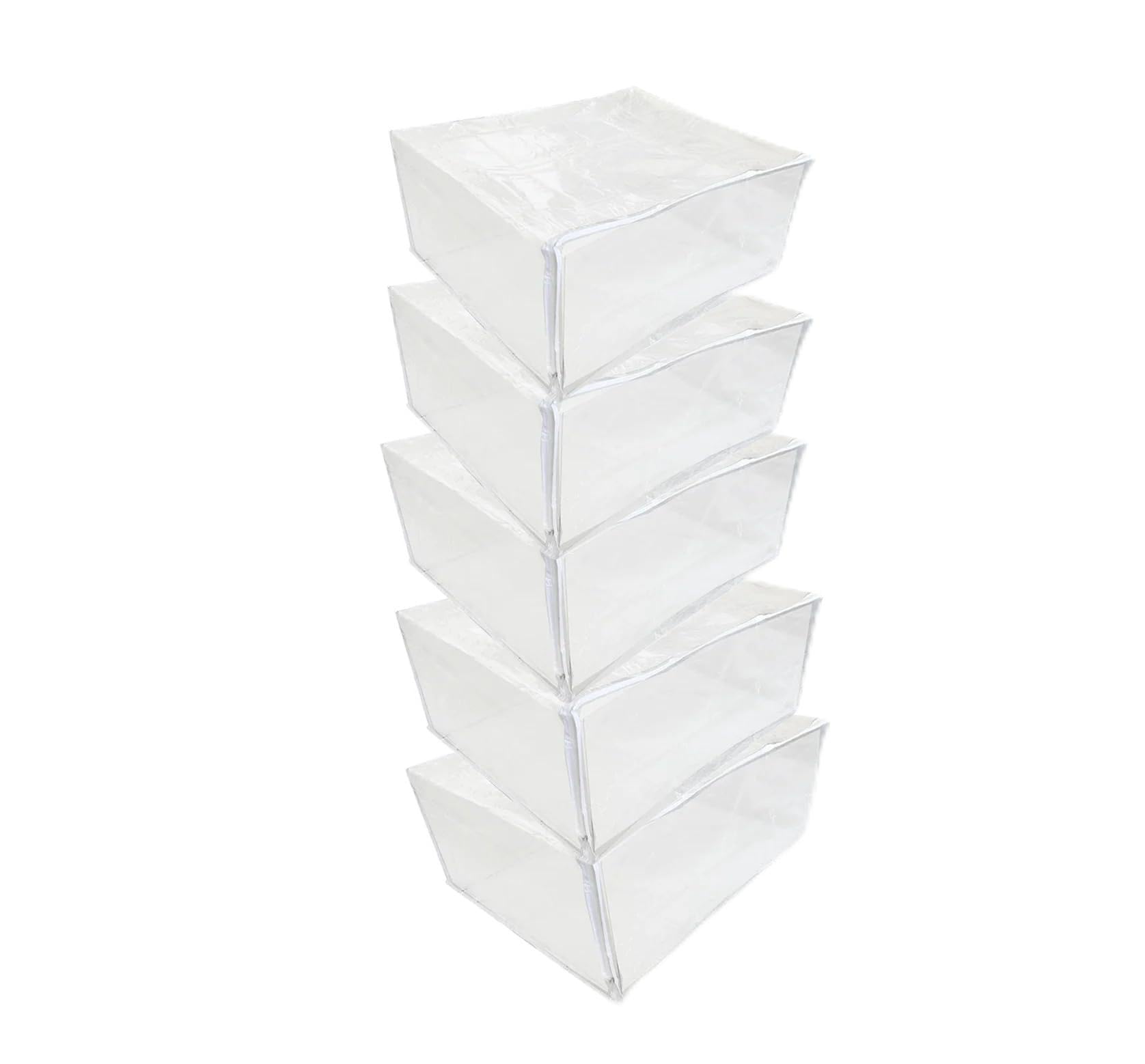 Sacchetti in vinile trasparente con cerniera, 63 x 53 x 28 cm, set da 5