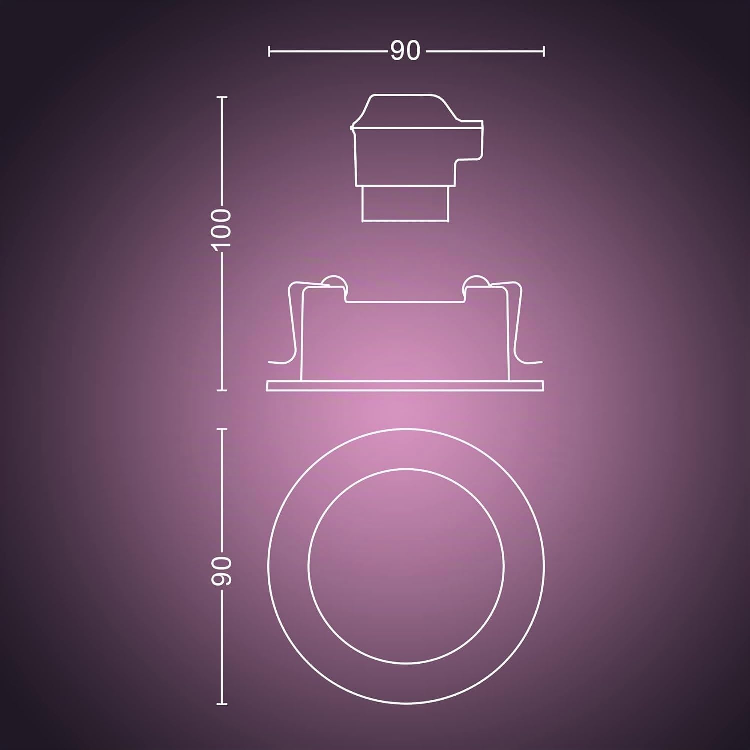 Philips Hue Centura, Faretti da incasso, Confezione da 3, Bianco | Luce bianca e colorata, GU10, Dimmerabili, Smart Home, Controllo vocale e via app, Per sistema Hue