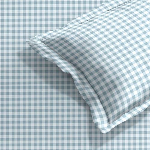 Image of MORADO Premium Glace Cotton 210 TC Single Bedsheet with 1 King Size Pillow Covers (60x90 Inches, White&Grey)