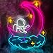 Astronaut Neon Sign for Kids Room 15.75″×13.6″, LED Space Neon Light with Moon and Cloud – Cute Galaxy Theme Night Light for Bedroom, Nursery, Playroom, Dreamy Space Wall Art