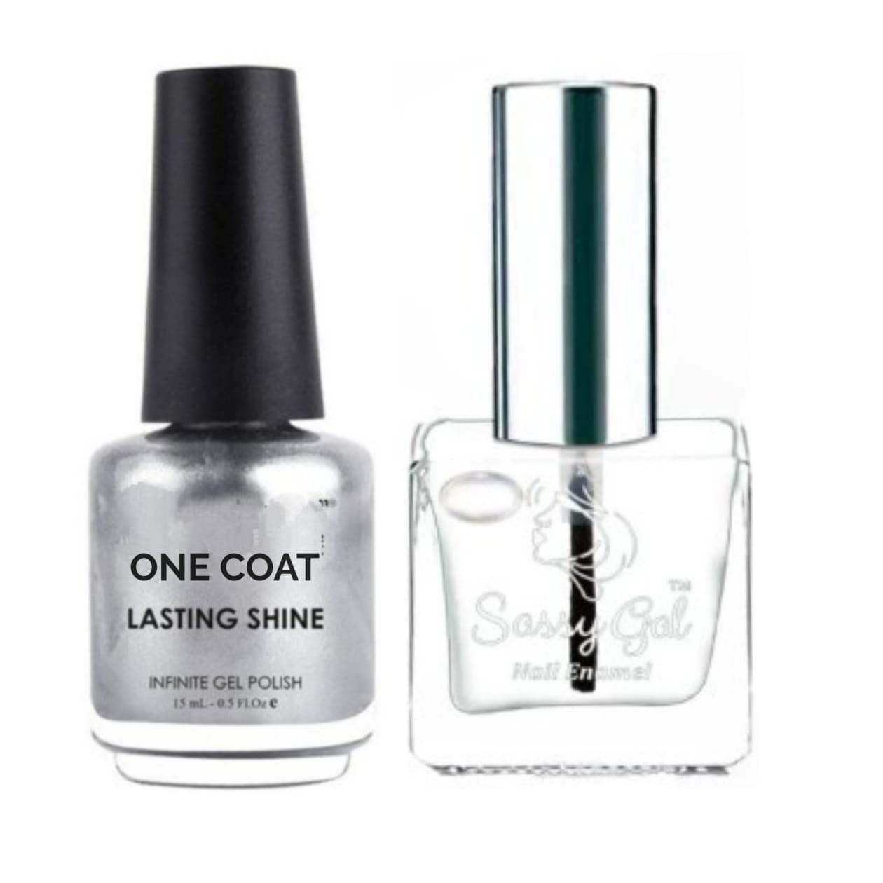 Cosmac professional mirror finish nail polish. [Silver, Top coat] (Pack of 2)-image-29