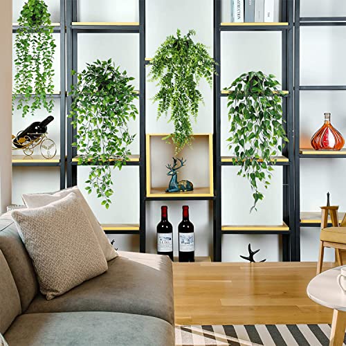 4 Pcs Fake Hanging Plants,Fake Plants Artificial Plants Potted Faux Plants Fern Faux Hanging Plant Ivy For Home Room Office Indoor Outdoor Decor (Fake Hanging Plants) #TOP3