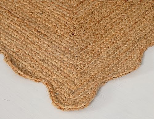 Tapete decorativo natural de yute 91x61 cm trenzado miniatura 3