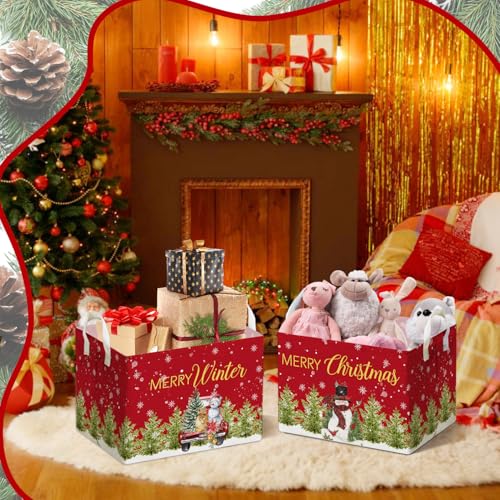Image of Christmas Snowman Storage Basket, Snowman Storage Box for Nursery Toy and Costume, Christmas Waterproof Rectangular Fabric Box, Cute Winter Snowman Decor Storage Basket, Christmas Party Decor Gifts
