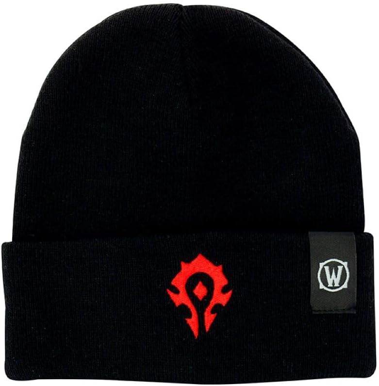 ABYSTYLE World of Warcraft Horde Logo Beanie Black and Red One Size Winter Hat Headgear Fashion Headwear Video Game Gift
