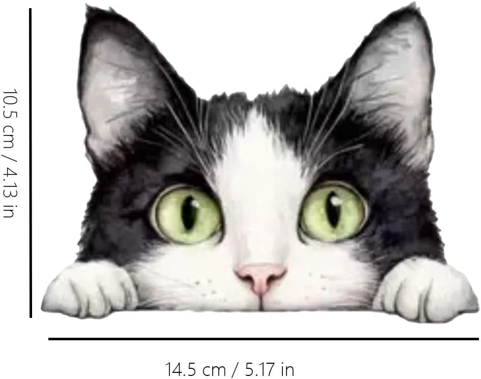 Peeping Cat Car Window Decal, Black and White, Waterproof Vinyl Sticker, 2-Pack,Suitable for Decorating car Bodies, Bumpers, Windows, Helmets, laptops, and suitcases#BLM-01 - Image 7