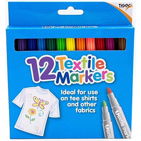 Tiger Textile Fabric Markers - 12 Colour Set Cover