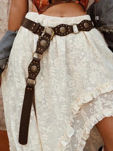 Vanrose Jan Womens Y2K Belt PU Leather Buckle Hollow Hoop Bohemian Belts4