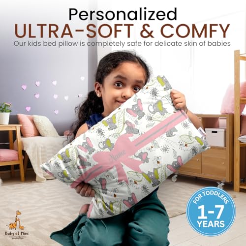 Image of Personalized Pillow for Kids - Custom Name, Super Soft Cotton Cushion for Infants & Toddlers, 1 Month to 5 Year Olds, Keeps Head & Neck Comfortable, Adorable Prints, Body Positioner