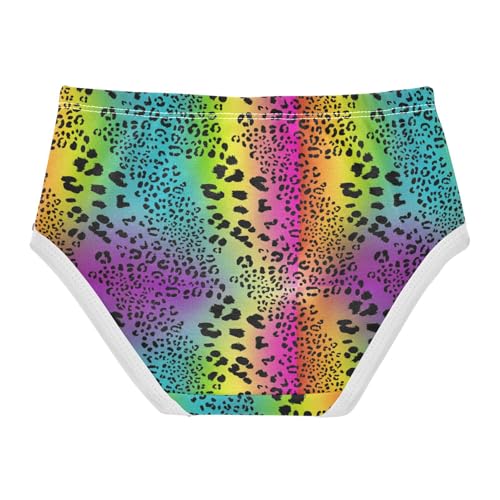 Joisal Girls Underwear Toddlers 2t Cotton Panties for Girl Funny Briefs Undies Kids Rainbow Colored Leopard Pastel2