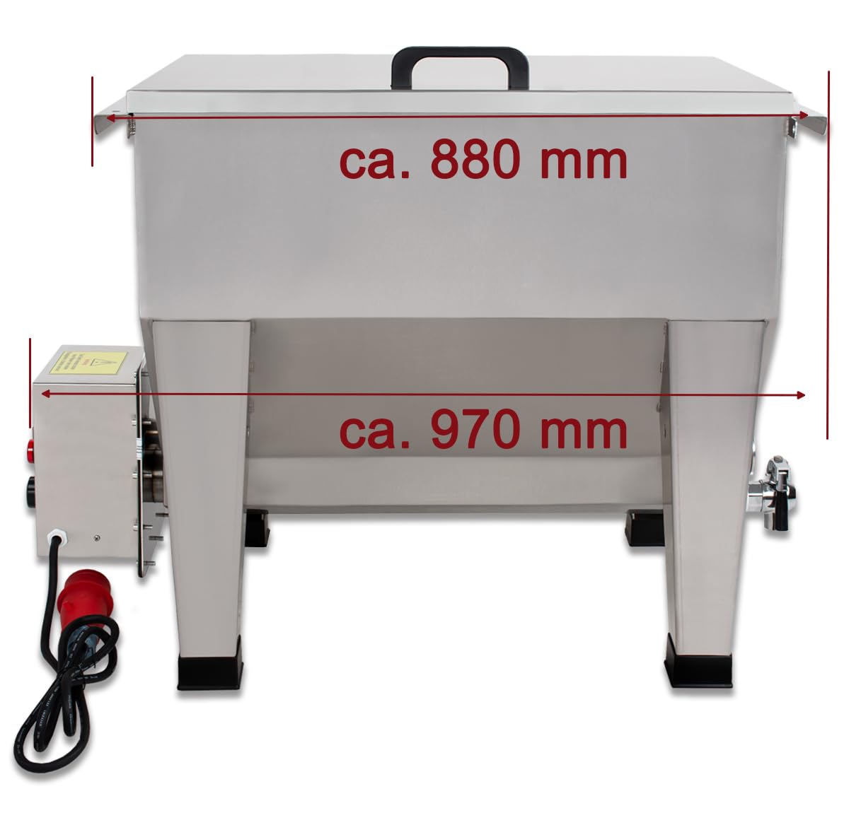 Beeketal 'BK-160' Brühautomat max. 148 Liter Kapazität inkl. Ablasshahn | 30-120 °C | Brühkessel aus Edelstahl als Geflügelbrühautomat oder Wurstkessel | 5000 Watt (400V-50Hz/16A) Starkstrom