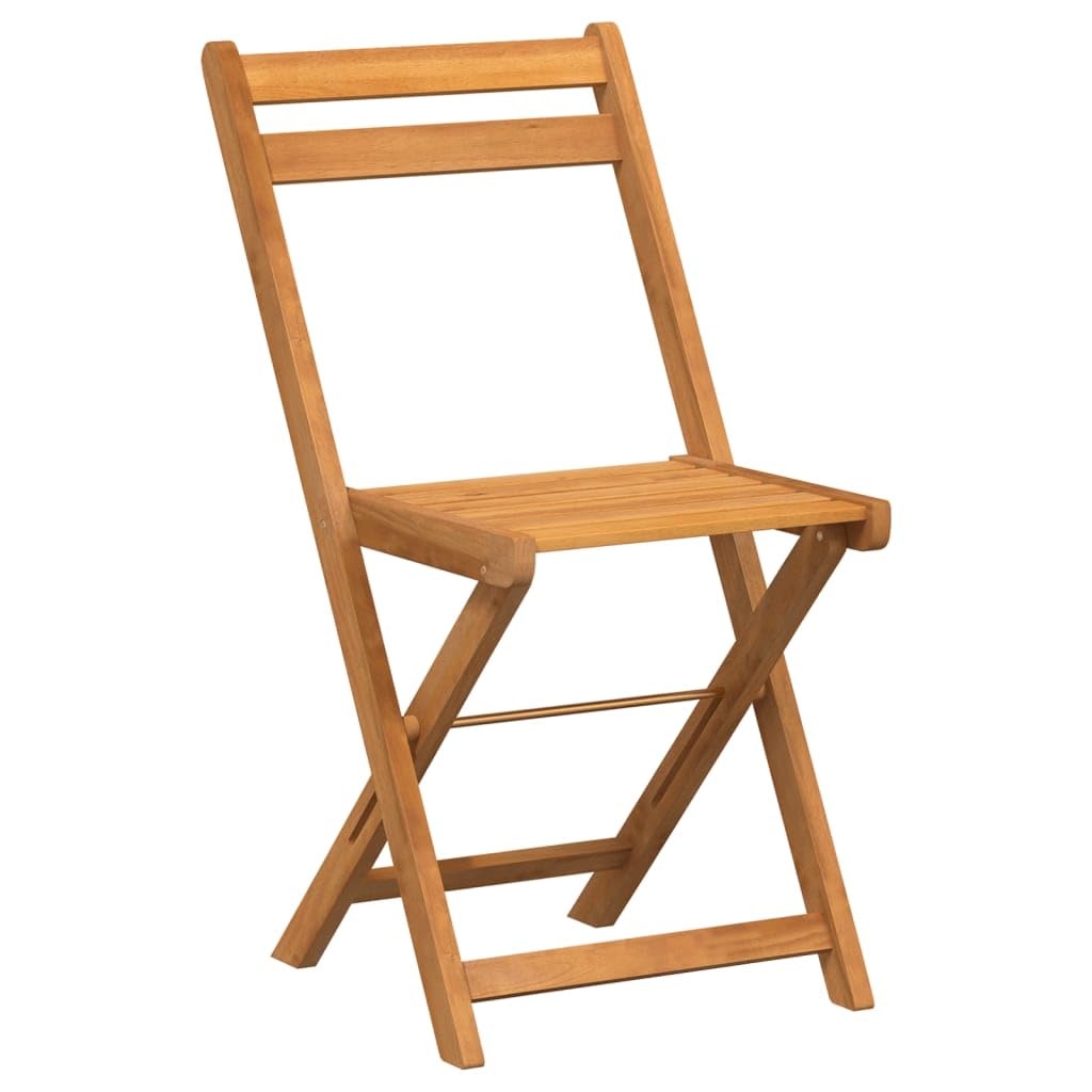 vidaXL Sillas de Terraza Plegables 4 uds, Asientos con Respaldos, Sillas de Comedor, Muebles para Jardín Patio Balcón Bistró, Madera Maciza de Acacia