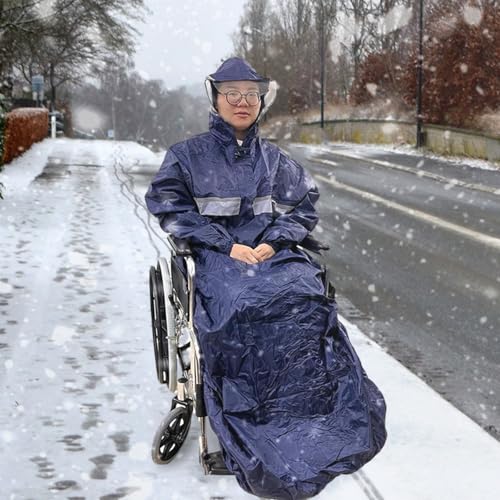 Wheelchair Poncho for Elderly & Disabled - Mobility Scooter Rain Cape Cover with Sleeves for Wind Snow Dust Freenze Resistance, 68