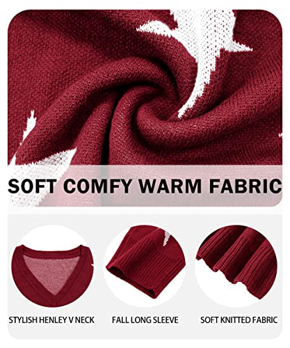 Image of RITERA Womens Plus Size Sweaters Star Long Sleeve Casual Patriotic Pullover Warm Jumper Knit Tops XL-5XL