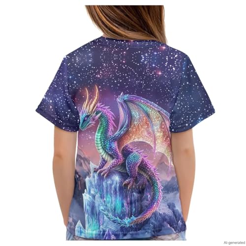 Image of WELLFLYHOM Kids Tshirts Girls Boys Short Sleeve Crewneck Tees Shirts Casual Sport Pullover Tops Size 3-16 Years