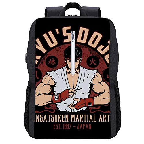 Ryus Dojo Ansatsuken: Mochila para artes marciales con puerto de carga USB
