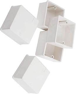 Aexit 5 Pcs Electrical Boxes, Conduit & Fittings 86mmx86mmx38mm White PVC Mount Back Box for Electrical Boxes Wall Socket