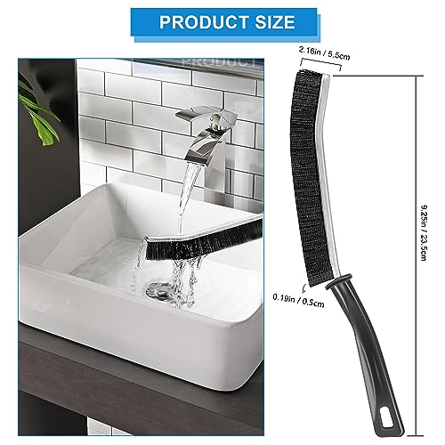 Yumuwind Crevice Cleaning Brush, Bathroom Hard Bristle Crevice Cleaning Brush, Long Handle Stiff Cleaning Brush Tool, Thin Cleaning Brush for Home Kitchen (2PCS) - Image 3