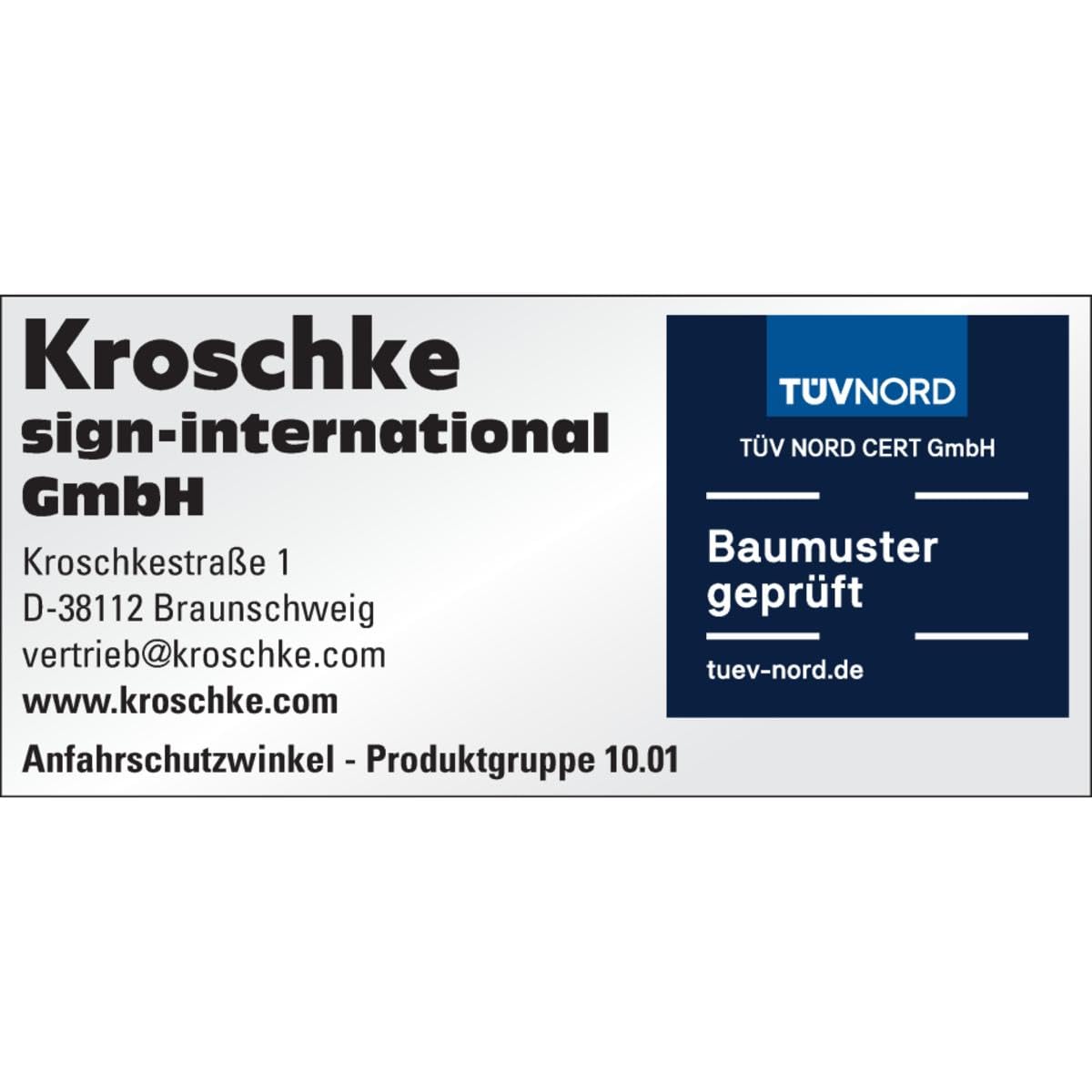 K.57 Anfahrschutzprofil L-Form, Stahlblech, pulverbeschichtet, gelb/schwarz, 160x400x6 mm, für Regale und Wände