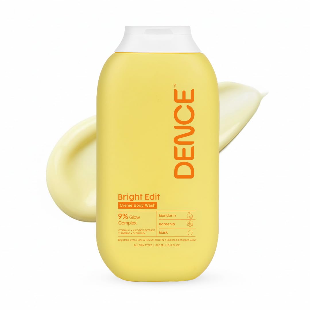 Dence Bright Edit 9% Glow Complex Brightening Body Wash | Vitamin C, Turmeric & Niacinamide | Evens Skin Tone & Reduces Dullness | Sulphate-Free, Paraben-Free | Mandarin & Gardenia Fragrance | 300 ml-image-11