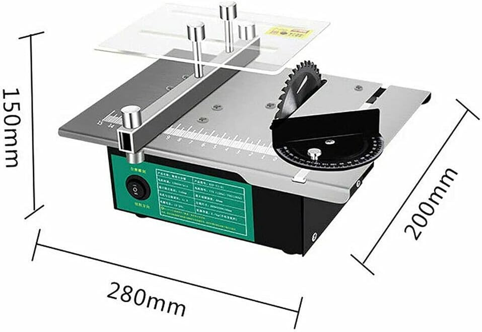 12-24V Mini Multifunction Table Saw DIY Household Cutting Grinding Machine for Woodworking with Adjustable Speed Adapter