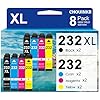 232xl – Cartuchos de tinta remanufacturados para Epson Ink 232xl 232 XL (T232XL-BCS) funciona con WorkForce WF-2930, WF-2950, Expression XP-4200, XP-4205 (negro cian magenta amarillo, 8 unidades)