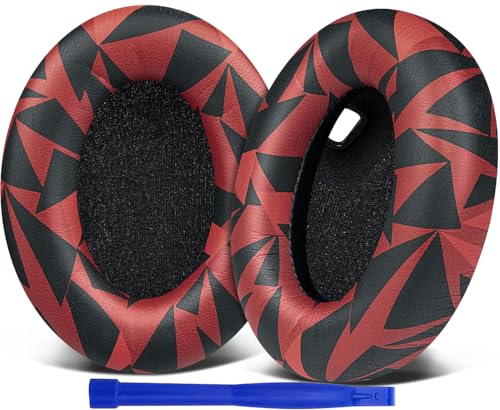 Image of SOULWIT Replacement Earpads for Sony WH-1000XM4 (WH1000XM4) Headphones, Ear Pads Cushions with Noise Isolation Foam, Added Thickness, Without Affecting Sensor - Red Storm