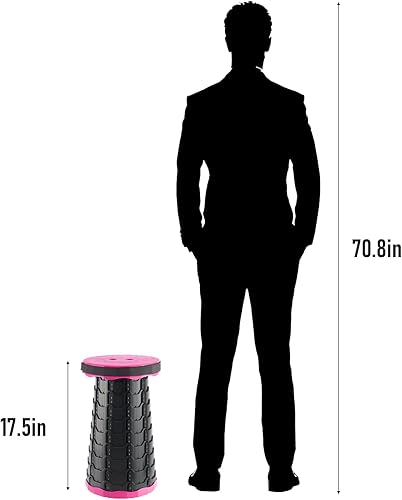 Miniatura 8 de Taburete plegable mejorado grueso, taburete plegable portátil retráctil para pesca, excursiones de senderismo, barbacoa, fiestas, actividades al