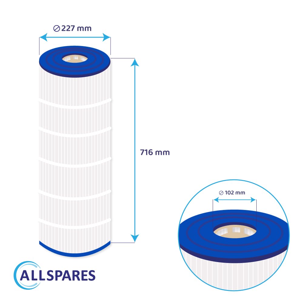 AllSpares Filtro dell'acqua per cartuccia filtrante Whirlpool/Pool adatto per Hayward StarClear Plus CX1750RE / C1750 / C17502 Euro | Ø 227 x 716 mm