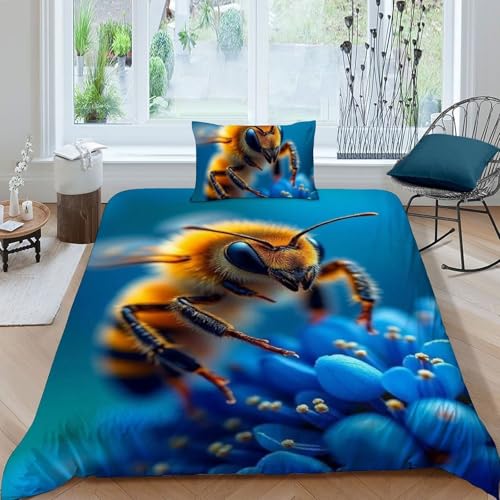 Housse de couette abeille single 135x200 microfibre pour lit garçon - 3