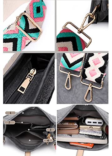 Women Crossbody Bags Fashion Wide Shoulder Strap Handbag Shoulder Bags Purse4