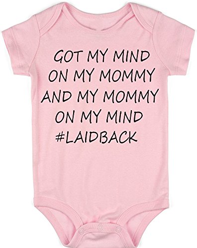VRW Got my mind on my mommy and my mommy on my mind unisex Onesie Romper Bodysuit (18-24months, Pink)
